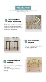 Metal Plant Stand Flower Pot Base Holder Stool for Home Garden Indoor Outdoor Flower Plant Display Free Standing Bonsai Holder