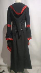 Vintage Medieval Maxi Dress for Women Gothic Bandage Flare Sleeve Floor Length Dress Lady Elegant High Waist Square Neck Dresses
