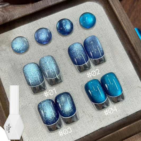 Sparkling Blue Cat Magnetic Gel Nail Polish