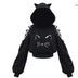 Gothic Cat Ear Crop Top Hoodie