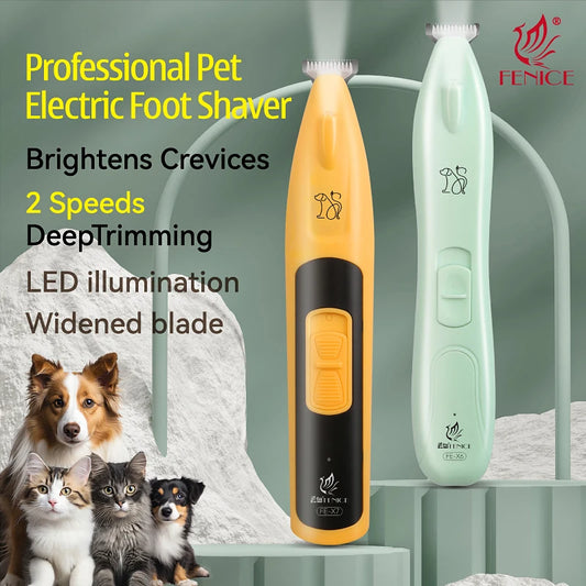 Fenice TJMX6X7 LED Pet Hair Trimmer 18mm Wide Blade for Ear/Eye/Claw/Private Parts Dog Grooming Clipper Electric Foot Shaver