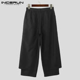 Korean Style New Men's Trousers Pleated Layered Design Pantalons Casual Fashionable Loose Wide Leg Long Pants S-5XL INCERUN 2023