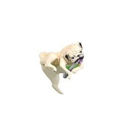 1PCS Cute Simulation Pug Dog Miniature Figurine Fish Tank Edge Hanging Decoration Ornaments Aquarium Pendant Doll Accessories
