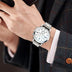 Men's Steel Band Quartz Watch with Bracelet Set