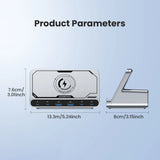 160W 7in 1 USB C Fast Charging Station PD3.0 QC3.0 With Wireless Charging Station Stand For iPhone 15 iPad Samsung Tablet Laptop