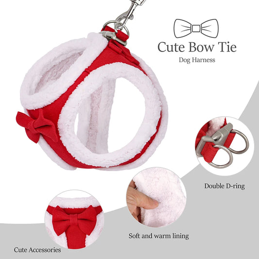Winter Warm Fleece Dog Harness & Leash Set