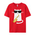 Cat Playing Saxophone Graphic T-Shirt