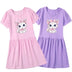 Girls Cute Cat Print Pink Dress