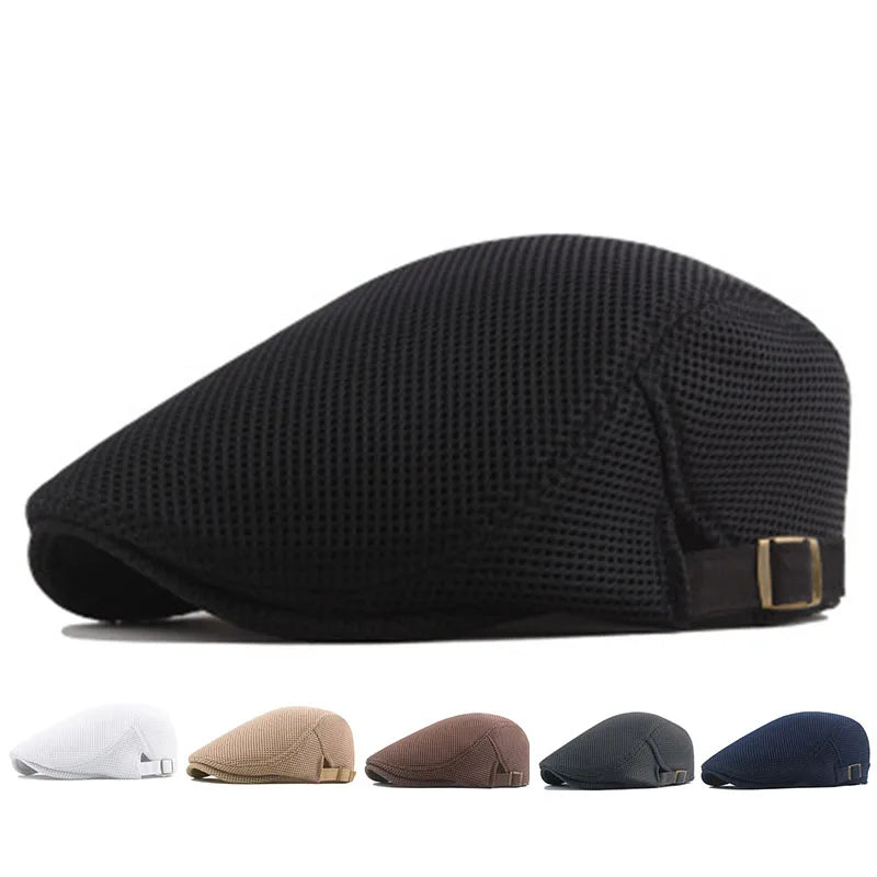 Ventilated Mesh Newsboy Cap