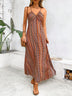 Boho Pattern Backless Split Maxi Dress