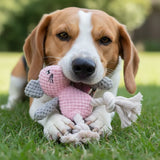 Plush Squeaky Mouse Dog Toy with Cotton Rope Knot - Interactive Self-Play Boredom Relief Pet Chew Toy