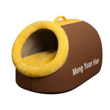 Winter Closed Cat Bed Leather Handheld Pet Bed Small Dog Bed Thickened and Fleece-Lined Warm Cat Sleeping Mat