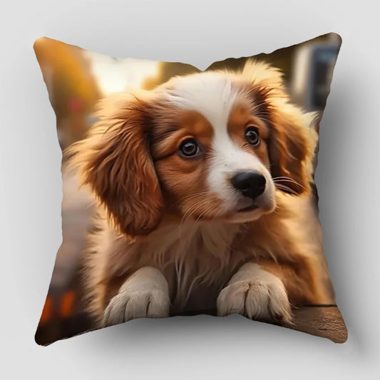 Cute Dog Throw Pillow Cover