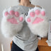 Squeaking Plush Cat Paw Gloves