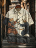 Men's Novelty Funny Cat Button-Up Shirt