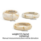 Ingemark 3Pcs/Set Vintage Beige Resin Bangles for Women on Hand 2025 New Trend Boho Stacking Charm Bracelets Y2K Jewelry Gift