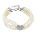 4-Row Rhinestone Pearl Pet Collar Necklace