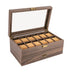 24-Slot Rustic Wood Watch Box