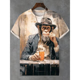Cute Otter Cat Panda Pattern T-Shirt For Men Funny Animal 3D Printed Tees Casual Short Sleeve O-Neck Tops Street Sports T Shirts