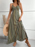 Boho Pattern Backless Split Maxi Dress