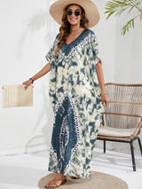 Kaftan Dresses for Women Plus Size Tie Dye Batwing Sleeve Caftans Swimsuit Coverup Maxi Dress Loungewear