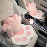 New Car Cushion Plush Warm Cute Cat Paw Car Seat Cushion Head Pillow Car Accessories  Seat Covers for Cars Full Set
