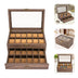 24-Slot Rustic Wood Watch Box