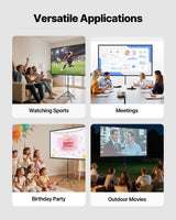 Tripod Projector Screen With Stand 80 Inch 160° Wide Angle 4K HD 16:9 Screen