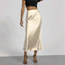 Women's Slim Fit Satin Skirt Fashion Chic Solid Long Skirt — view 8