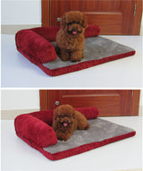 Reversible Plush Pet Bed - Coffee — view 2