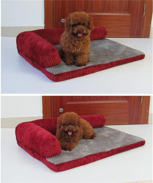 Reversible Plush Pet Bed - Coffee — view 2