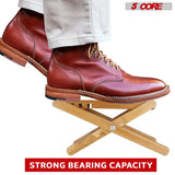 5 Core Guitar Foot Stool 3 Level Adjustable Leg Rest Non Slip Portable Wood Classical Footrest
