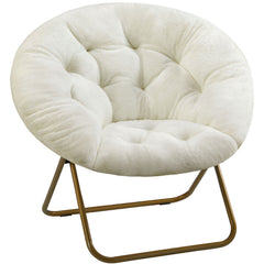 Comfortable Disc Chairs Faux Fur Furniture Bedroom Living Room Size White