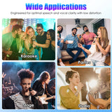 2Pc UHF Wireless Microphones Rechargeable Wireless Microphones Metal Handheld Dynamic Mics With 262FT Range For Karaoke Party DJ Wedding Speech Outdoor Events
