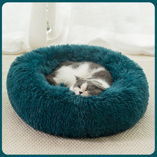 Plush Winter Dog Bed - Khaki 90cm — view 2