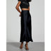 Women's Slim Fit Satin Skirt Fashion Chic Solid Long Skirt — view 2
