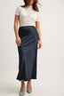 Women's Slim Fit Satin Skirt Fashion Chic Solid Long Skirt — view 4