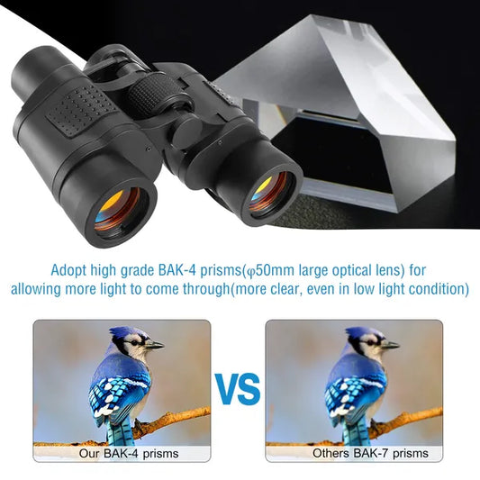 Portable HD Binoculars With FMC Lens Low Light Night Vision Telescope For Bird Watching Hunting Sports Events