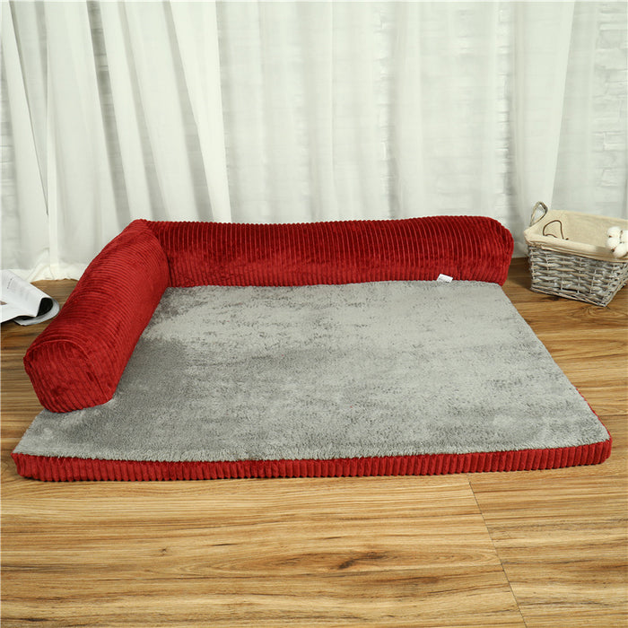Reversible Plush Pet Bed - Coffee