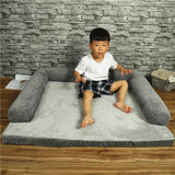 Reversible Plush Pet Bed - Coffee — view 3