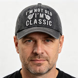 2pcs I'm Not Old I'm Classic Baseball Cap, Vintage Washed Cotton Funny Adjustable Hat For Men Women, Funny Statement Casual Hat