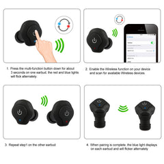 1 Pair True Wireless Earbuds CSR V4.2 In-ear Stereo Headsets IP44 Waterproof Apt-X TWS Headphones Noise Cancelling With Mic For Business Driving Walking