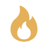 HDTS flame logo - gold (for black/dark backgrounds)