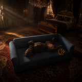 The Royal Orthopedic Linen Dog Sofa — Dark Blue